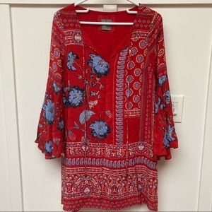 Anthro Silk Boho Dress
